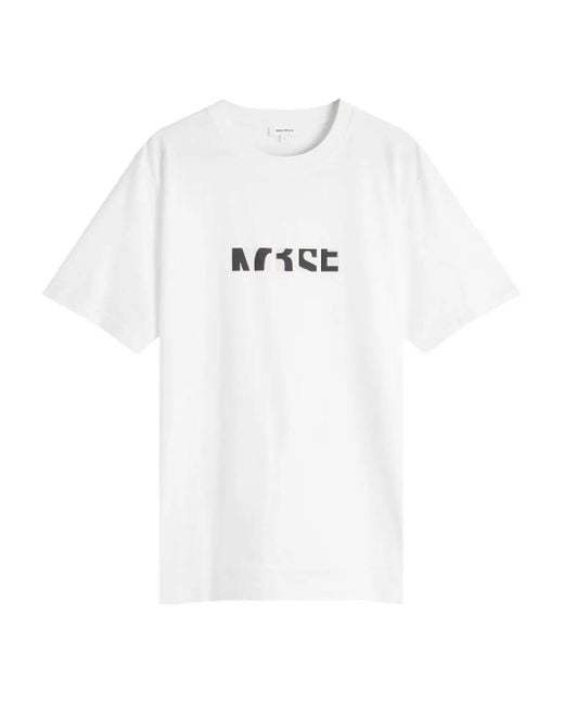 Norse Projects T-Shirt mit Logo-Print in White für Herren