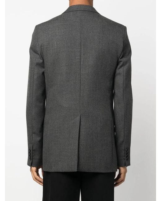 AMI Black Single-Breasted Virgin Wool Blazer