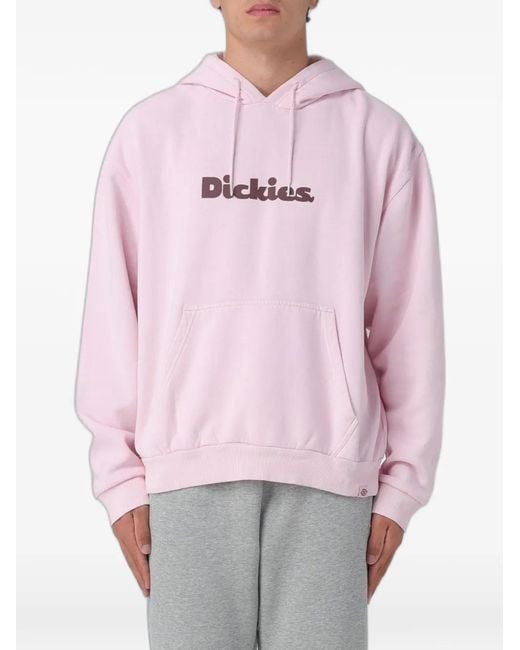 Dickies Pink Logo-Print Drawstring Hoodie for men