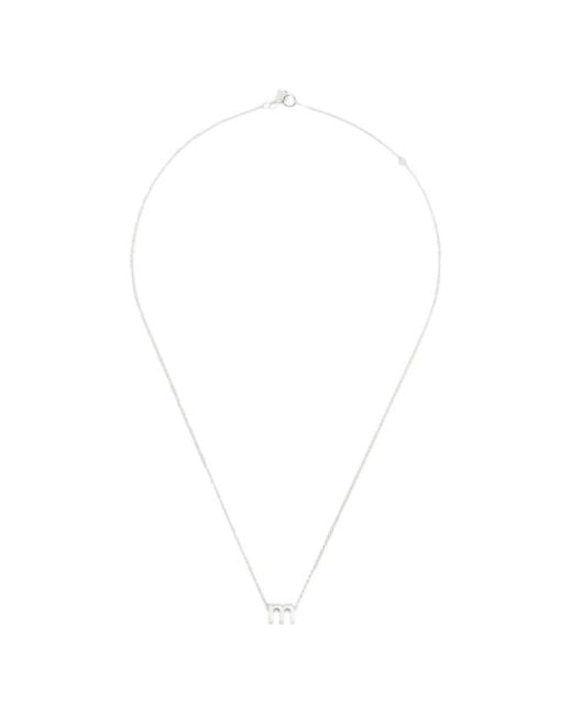 Le Gramme White Alphabet Necklace for men