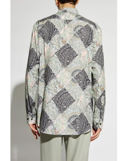 Etro Gray Printed Shirt for men