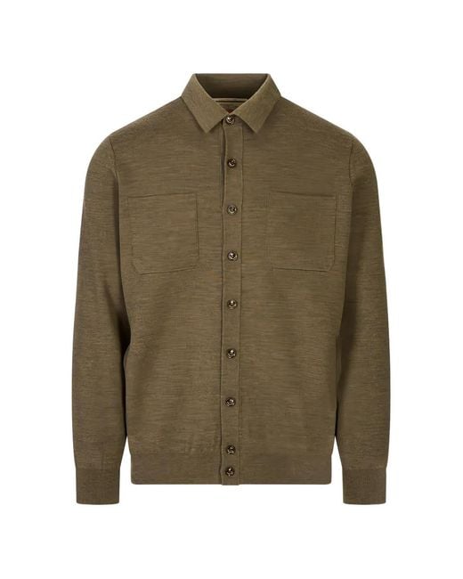 Montecore Green Button-Up Patch-Pocket Shirt for men