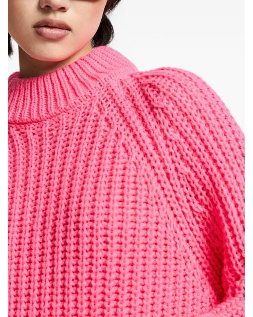 Essentiel Antwerp Pink Kristian Chunky-Knit Turtleneck Sweater