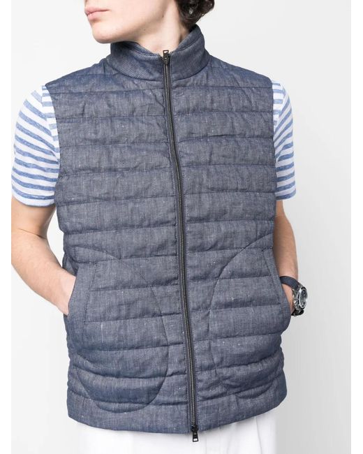 Herno Gefütterte Weste Mit Logo-Patch in Blue für Herren