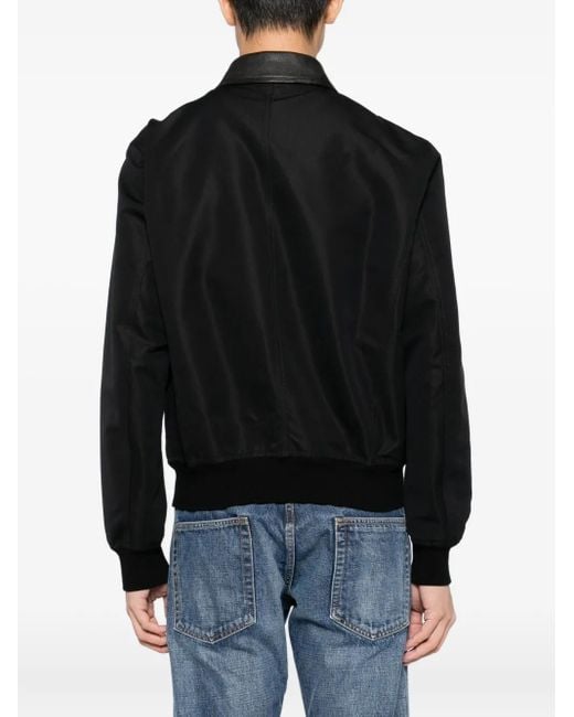 Tom Ford Bomberjack Met Leren Kraag in het Black voor heren