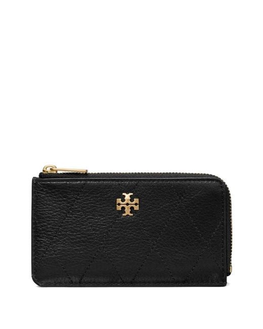 Tory Burch Black Charlie Quilted Card Case