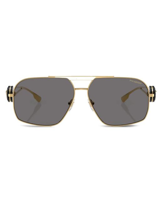Versace Gray Medusa Pilot-Frame Sunglasses for men