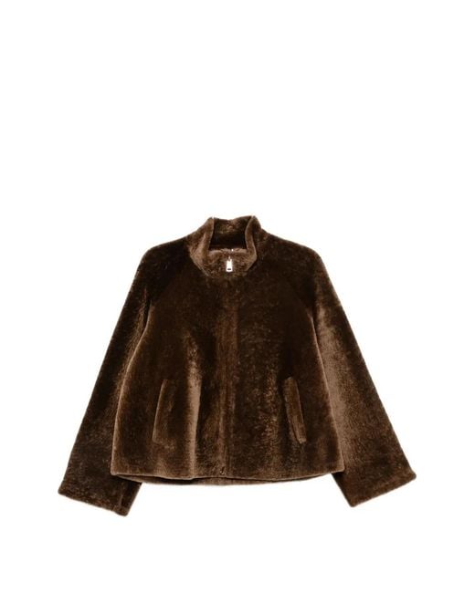 Manzoni 24 Brown Shearling Zip-Up Jacket