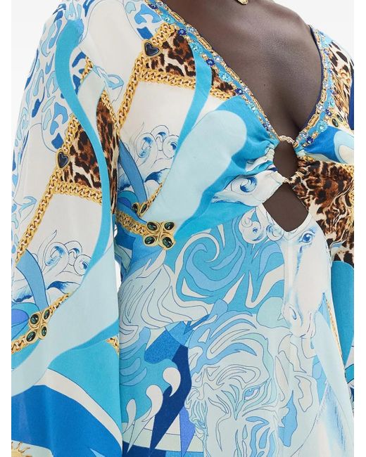 CAMILLA Hardware Bias Maxi Dress in Blue | Lyst UK