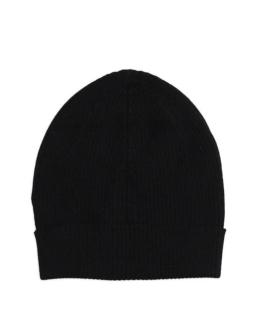 Rick Owens Black Ribbed Beanie Hat for men