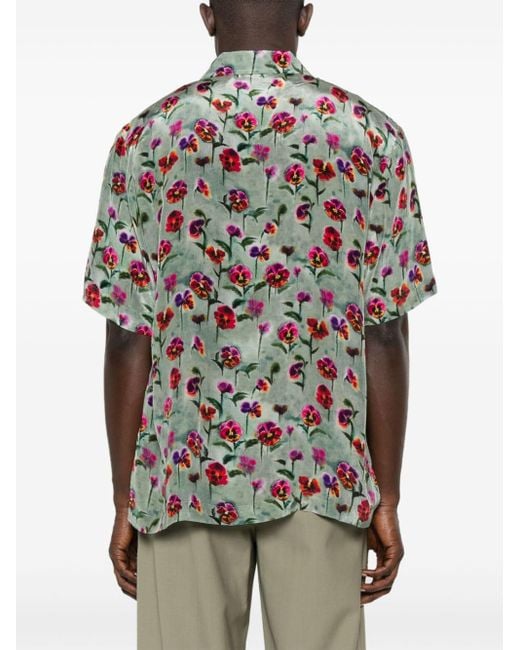 Séfr Gray Noam Floral-print Shirt for men