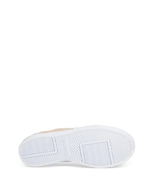 Lacoste White Baskets Plateforme À Plaque Logo