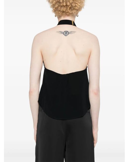 Pinko Black Tantalo Halterneck Top