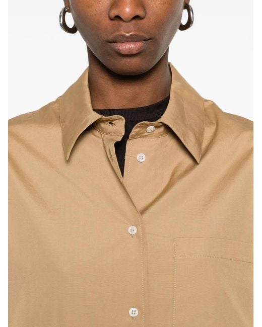 Loulou de Saison Natural Pocket Curved Hem Shirt