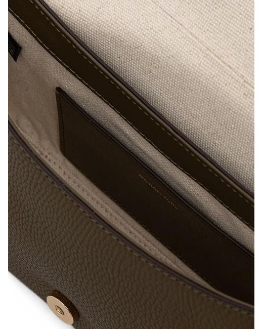 MICHAEL Michael Kors Metallic Logo-Plaque Pebbled Shoulder Bag
