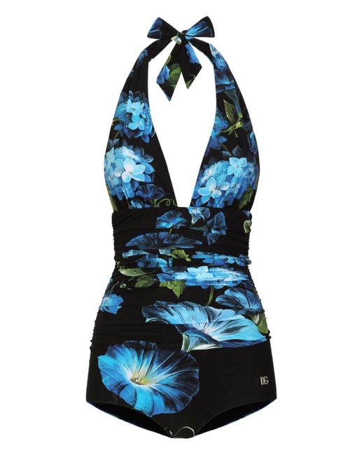 Dolce & Gabbana Bluebell Halterneck Swimsuit