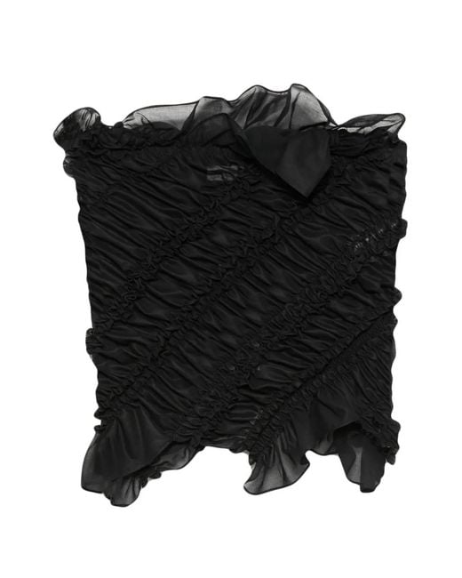 Magda Butrym Black Ruffled Ruched Top