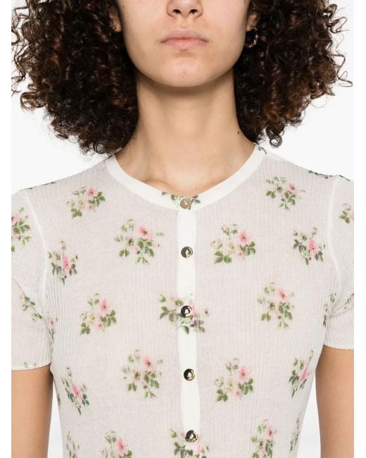 Camiseta con estampado floral Blumarine de color White