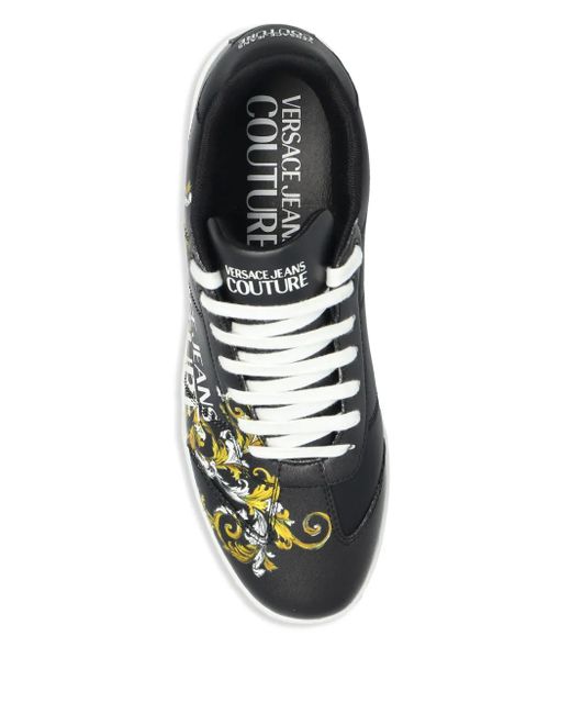 Versace Jeans Couture メンズ ブラック ロゴ スニーカーの通販はau