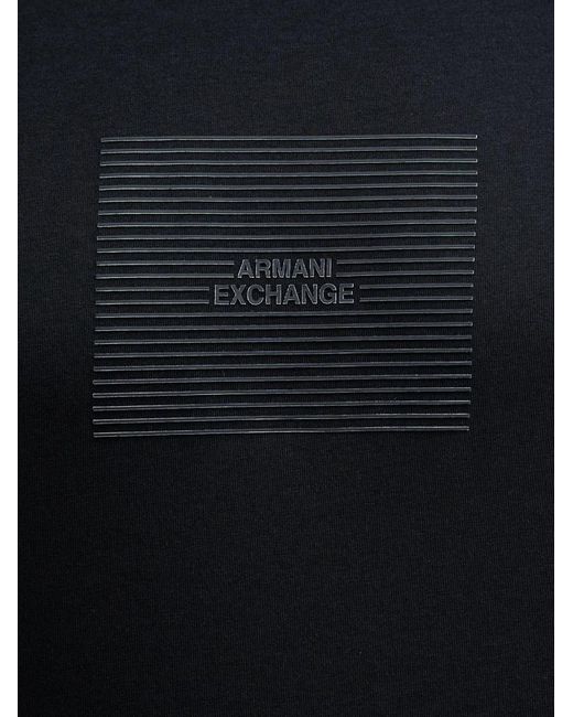 ARMANI EXCHANGE Black Logo-Print Crew-Neck T-Shirt for men