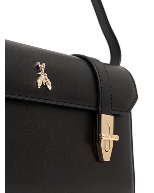 Patrizia Pepe Black Modern Utility Logo Shoulder Bag