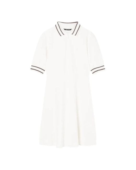 ARMANI EXCHANGE White Polo-Collar Mini Dress