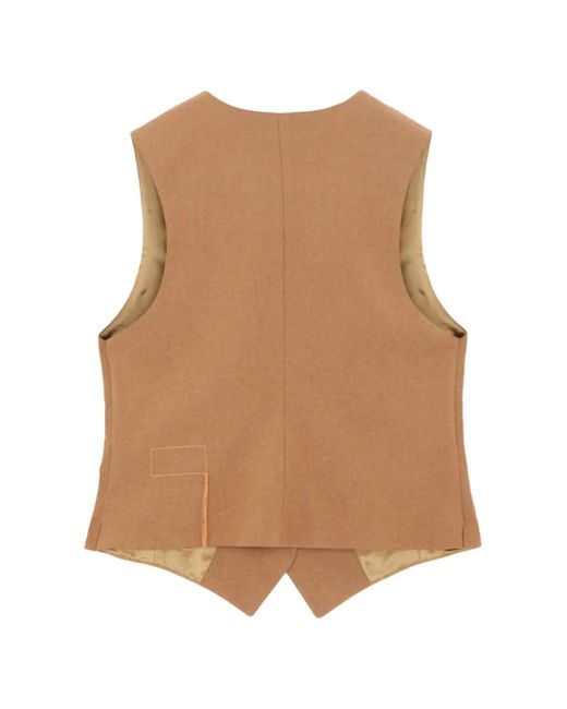 Fortela Brown Button Welt-Pocket Vest