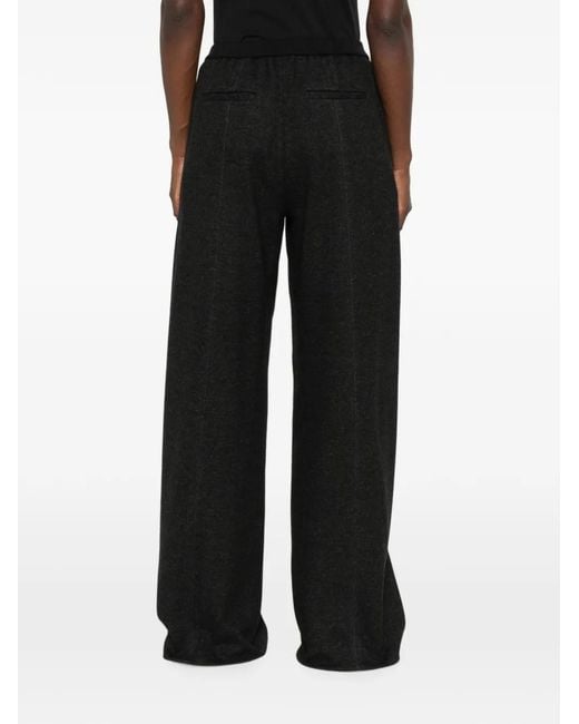 Peserico Black Pressed-Crease Wide-Leg Trousers