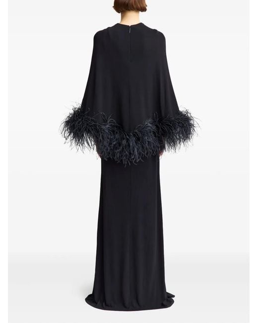 16Arlington Black Adelar Abendkleid Mit Federbesatz