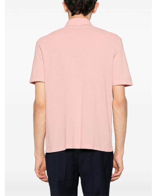Drumohr Pink Spread-collar Cotton Polo Shirt for men