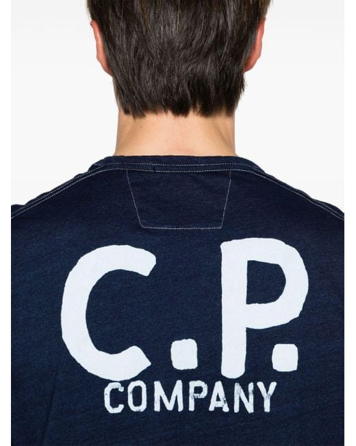 C P Company T-Shirt mit Logo-Print in Blue für Herren