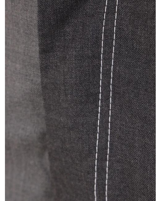 Thom Browne Gray Contrast Topstitching Trousers for men