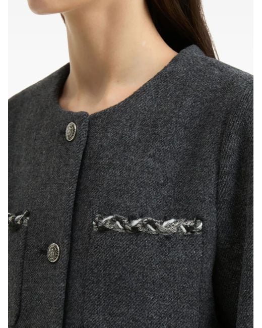 B+ AB Blue Braided-Trimmed Pocket Jacket