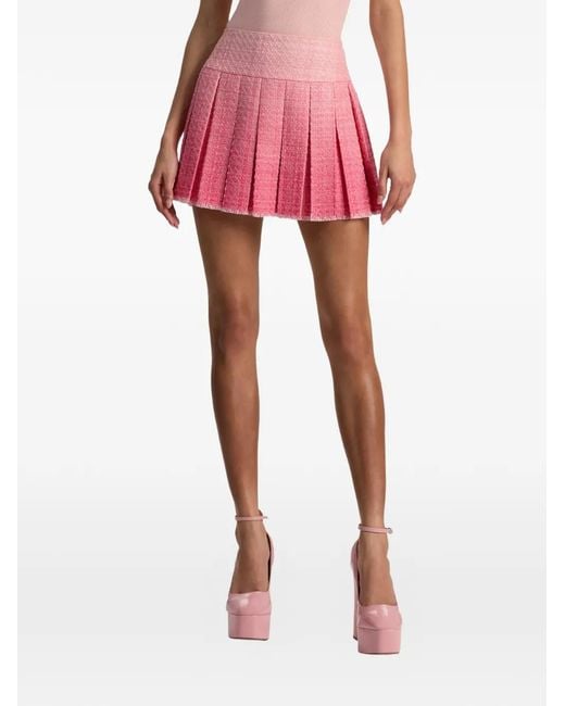 Alice + Olivia Red Emilie Tweed Mini Skirt