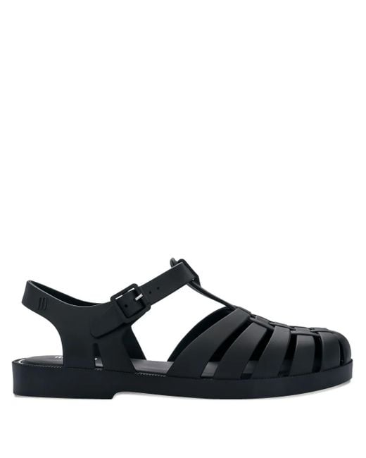 Melissa Black Possession Strappy Flat Sandals
