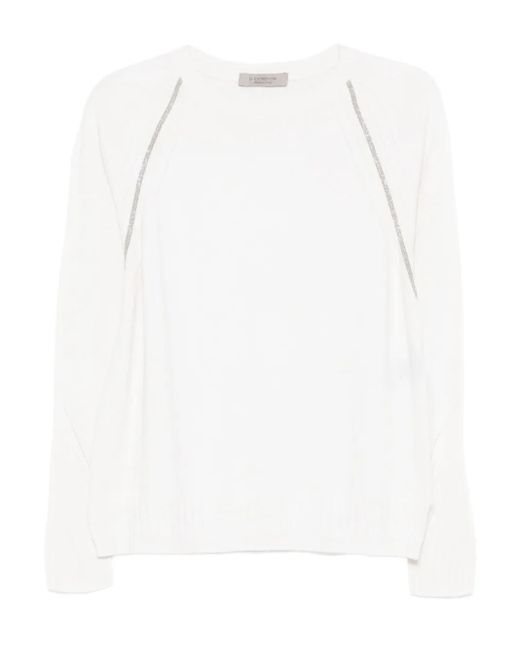 D.exterior ラグランスリーブ ニットウェア White