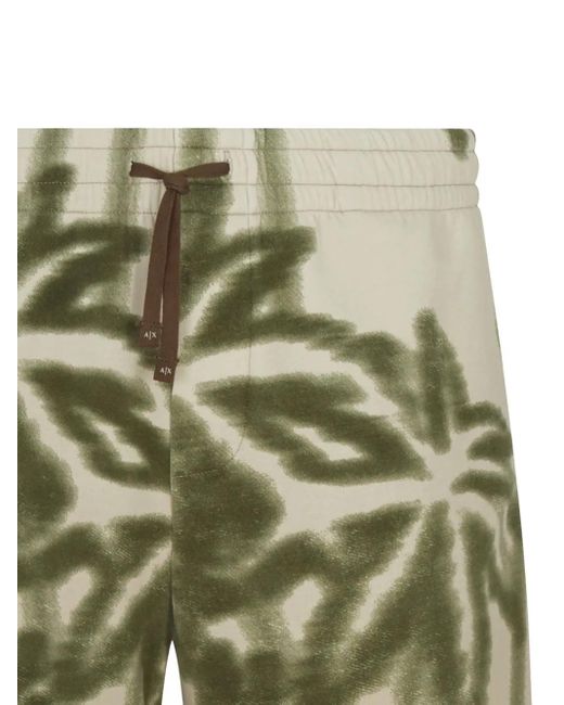 ARMANI EXCHANGE Green Botanical-Print Bermuda Shorts for men