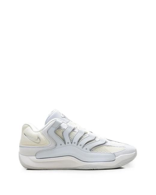 Nike White Kd 18 Panelled Lace-Up Basketball Sneakers for men