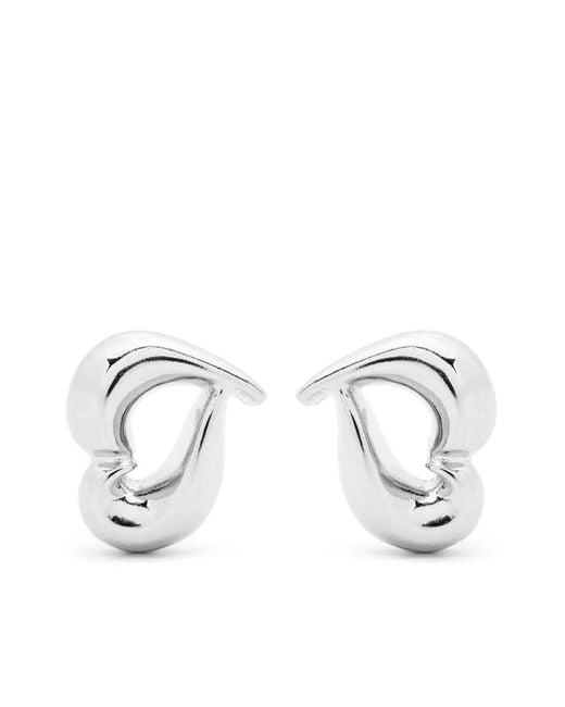 Annelise Michelson White Amor Heart-Motif Earrings