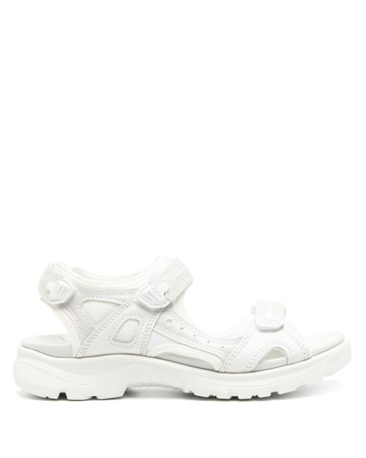 Ecco White Offroad Panelled Sandals