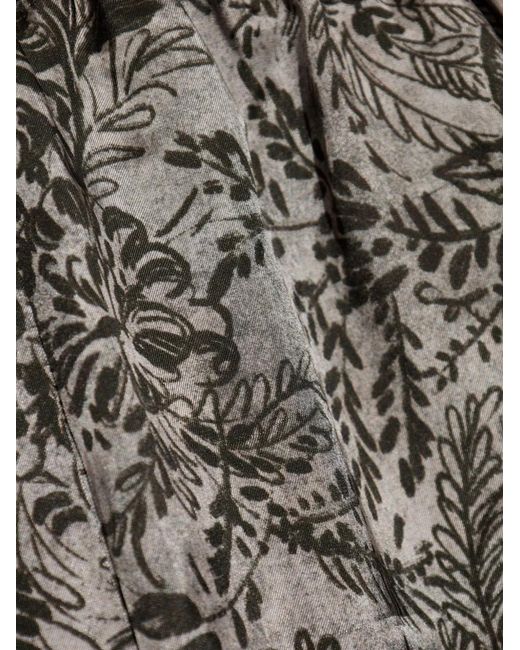 Golden Goose Deluxe Brand Gray Floral-Print Elastic-Waist Straight Trousers