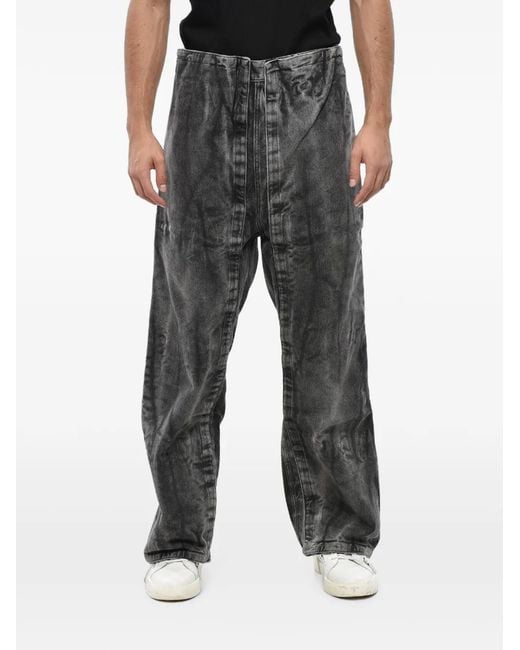 Y. Project Black Washed Wide-Leg Trousers for men