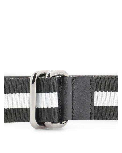 Dolce & Gabbana Blue Logo-Print Striped Belt for men