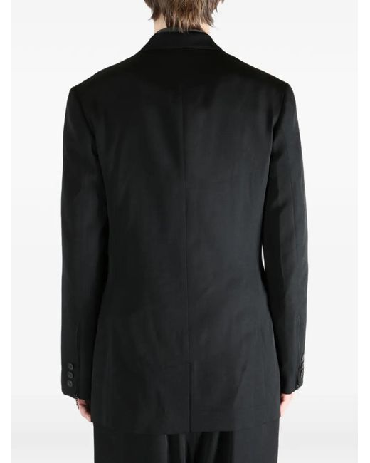 Yohji Yamamoto Black Buttoned Blazer for men
