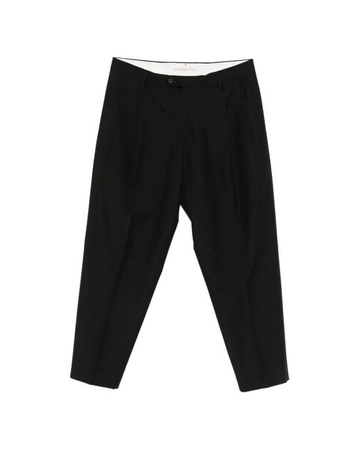 Briglia 1949 Black Pleated Pressed-Crease Trousers for men