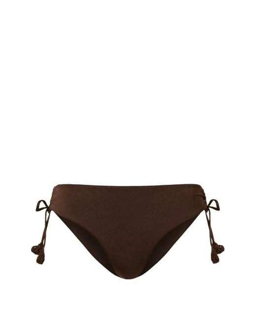 Twinset Brown Bikini Bottoms With Crochet Detail