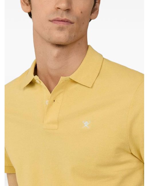 Hackett Yellow Logo-Embroidered Piqué Polo Shirt for men