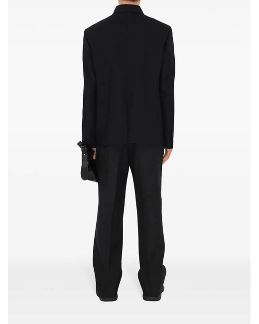 Burberry Button-Down Wollen Blazer in het Black voor heren
