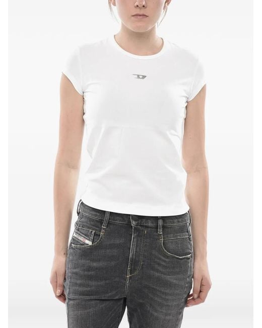 DIESEL White Logo-Plaque T-Shirt