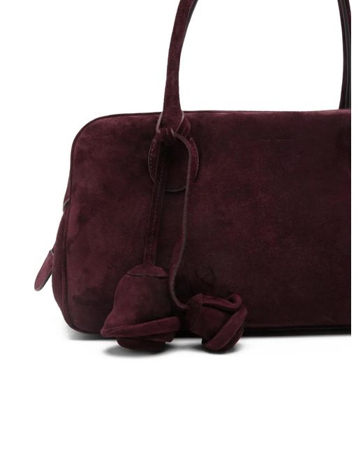 Magda Butrym Purple Brigitte Flower-Charm Suede Tote Bag